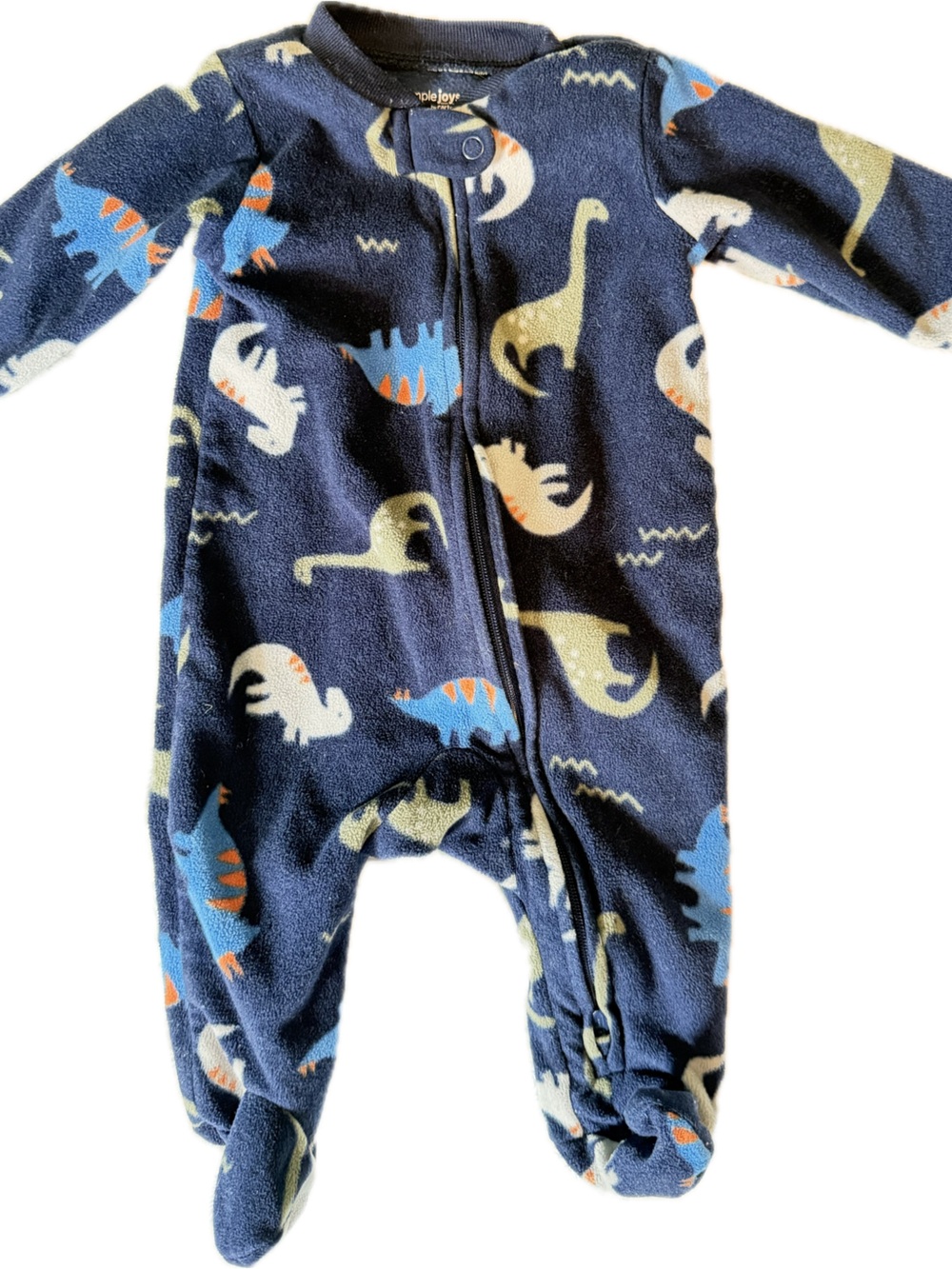 Carter's Navy Blue Dino Fleece Pajamas - 3m